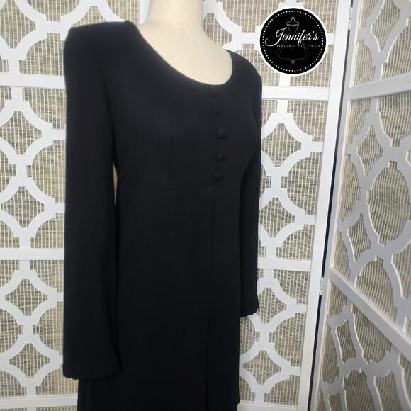 CDC Black (5) Button Split Overlay Long Sleeve Dress Size 10 - Picture 6 of 11